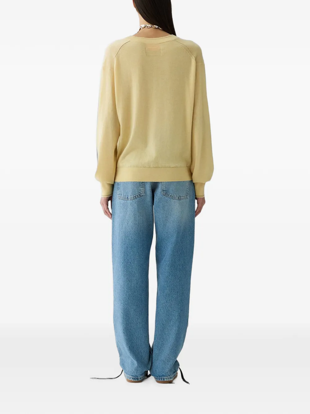 Guest In Residence The Airy V Cashmere Sweater in Yellow, view 4