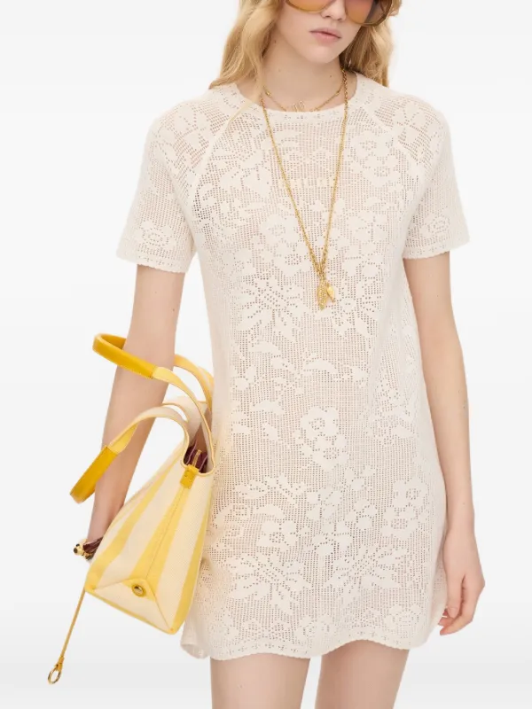 short chloe dress Short-sleeve fitted mini dress in a cotton knit