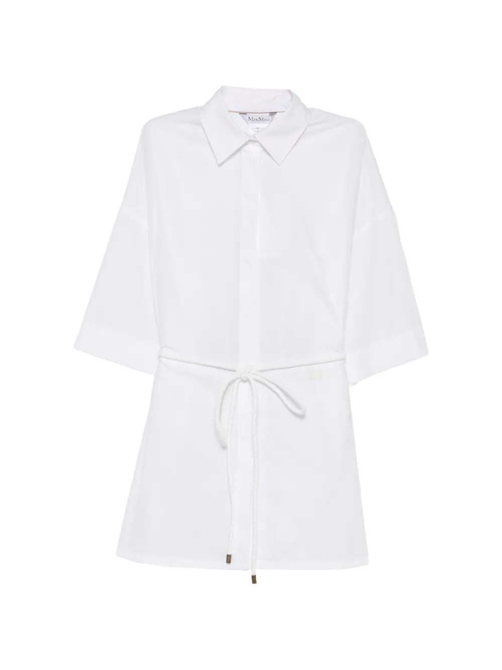 Max Mara rope-belt short-sleeve shirt - Bianco