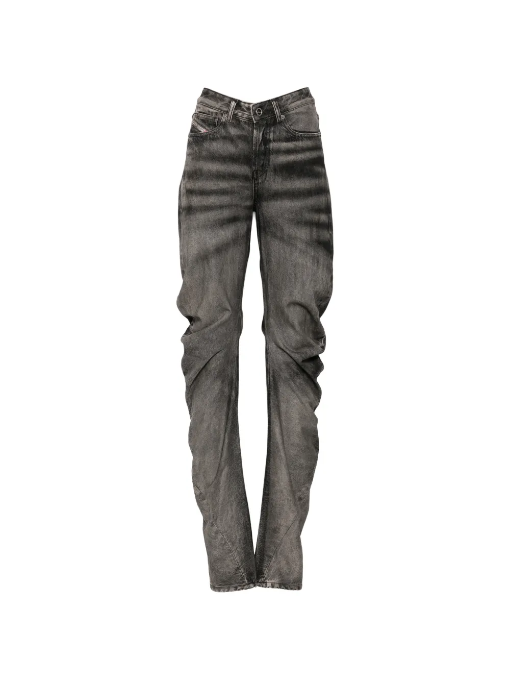 Diesel faded-effect panelled jeans