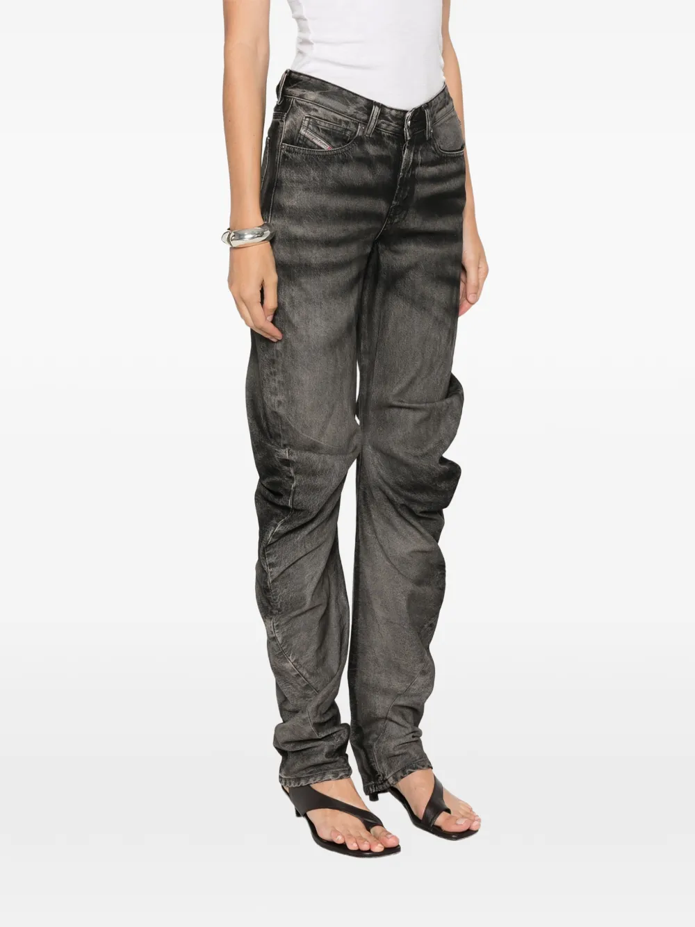 Diesel Jeans met vlakken en faded-effect Grijs