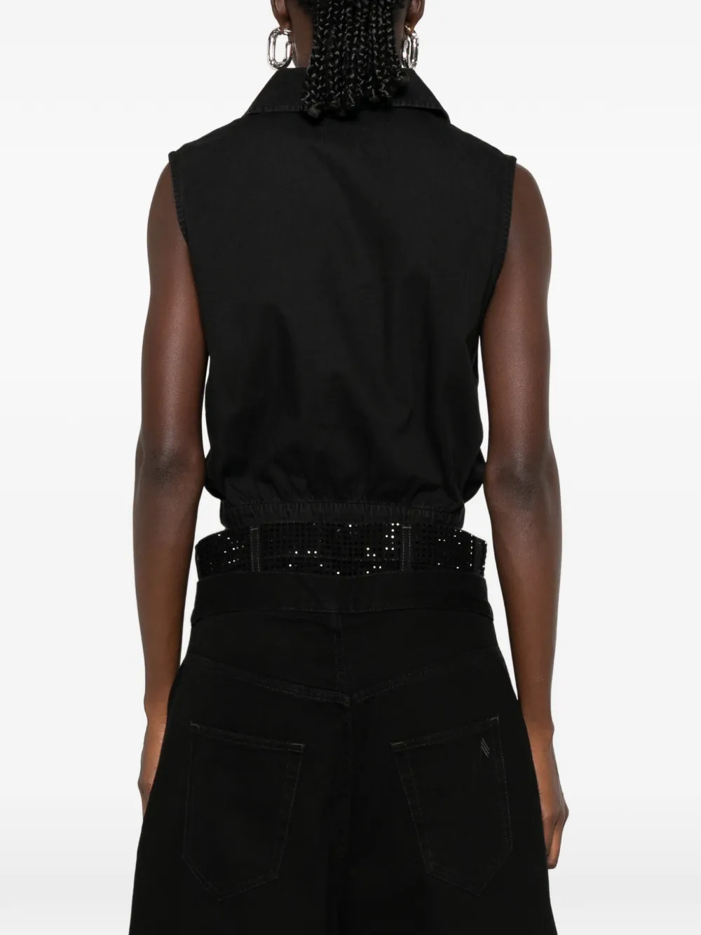 Diesel De-Drey cropped mouwloze top Zwart