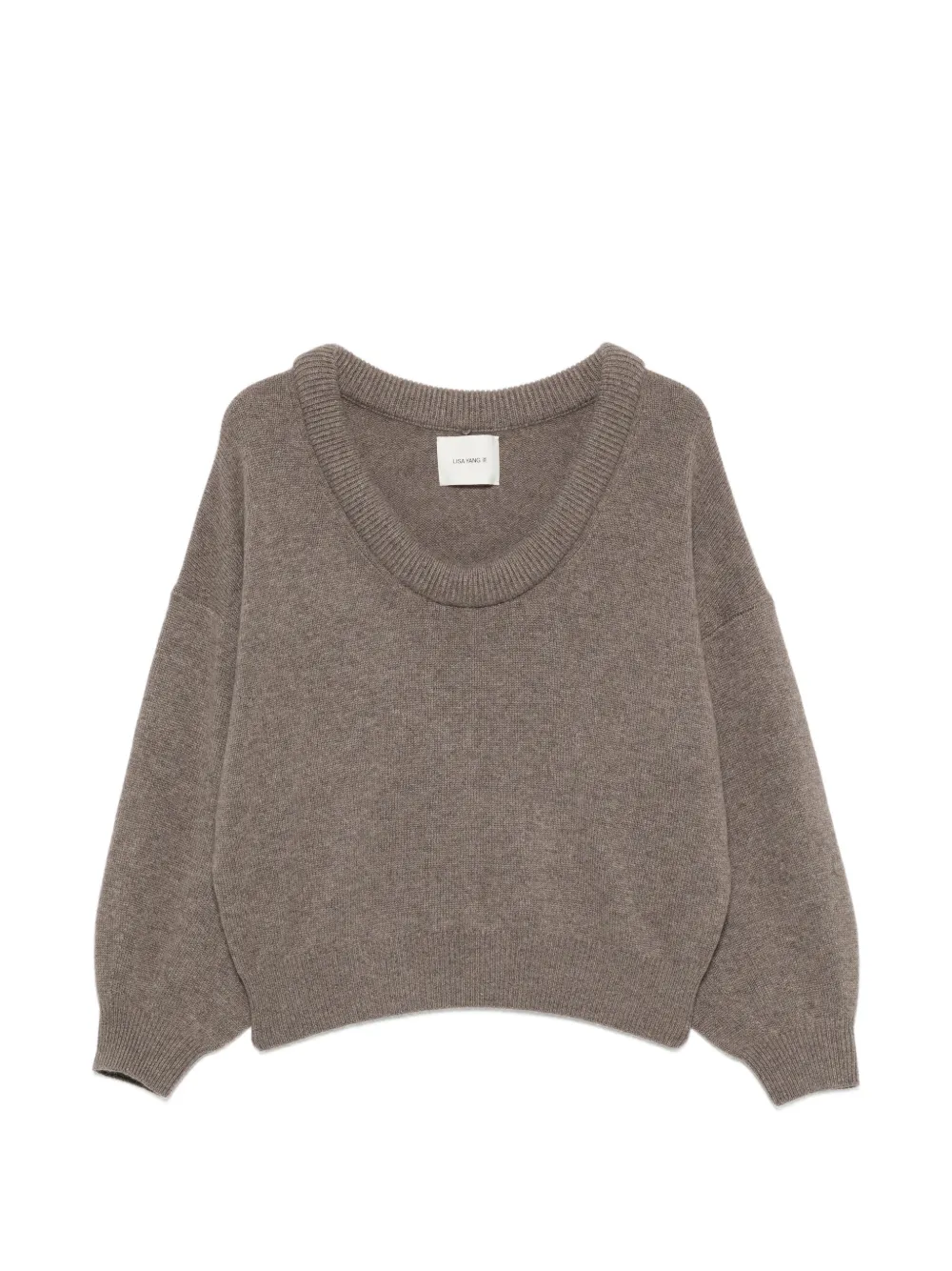 Lisa Yang Doria ribbed-trim drop-shoulder sweater - Braun