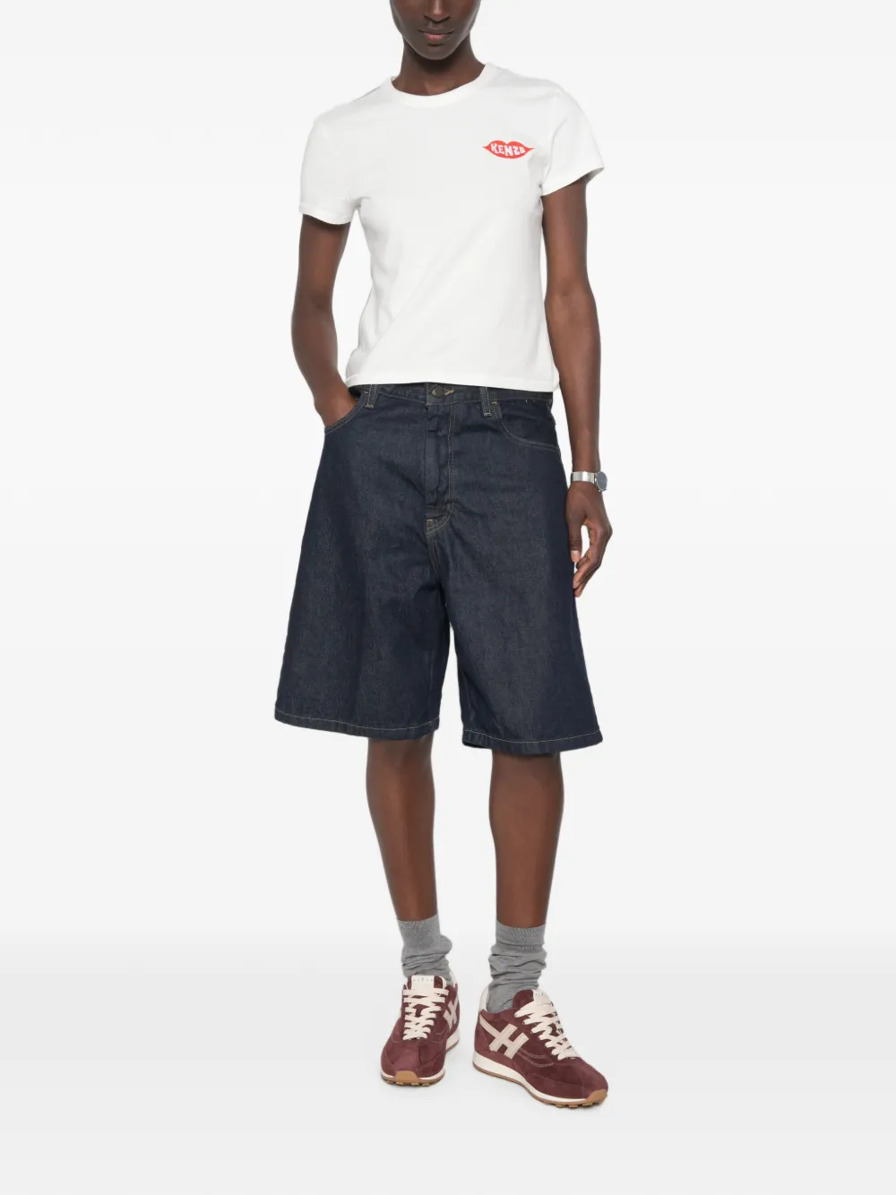 Kenzo lips-embroidery T-shirt Wit