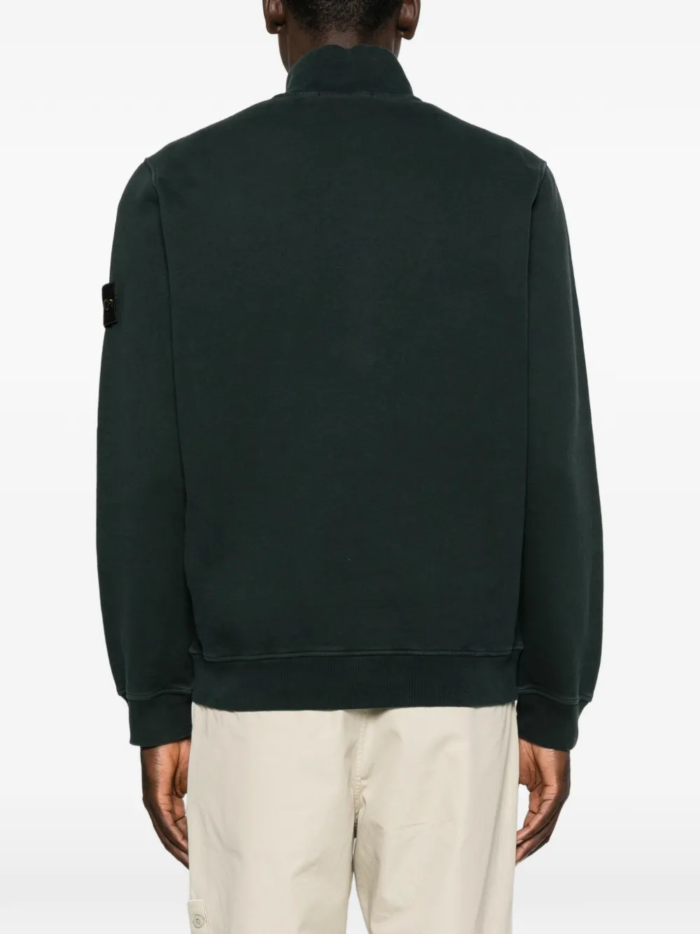 Stone Island Trui met logopatch en rits Groen