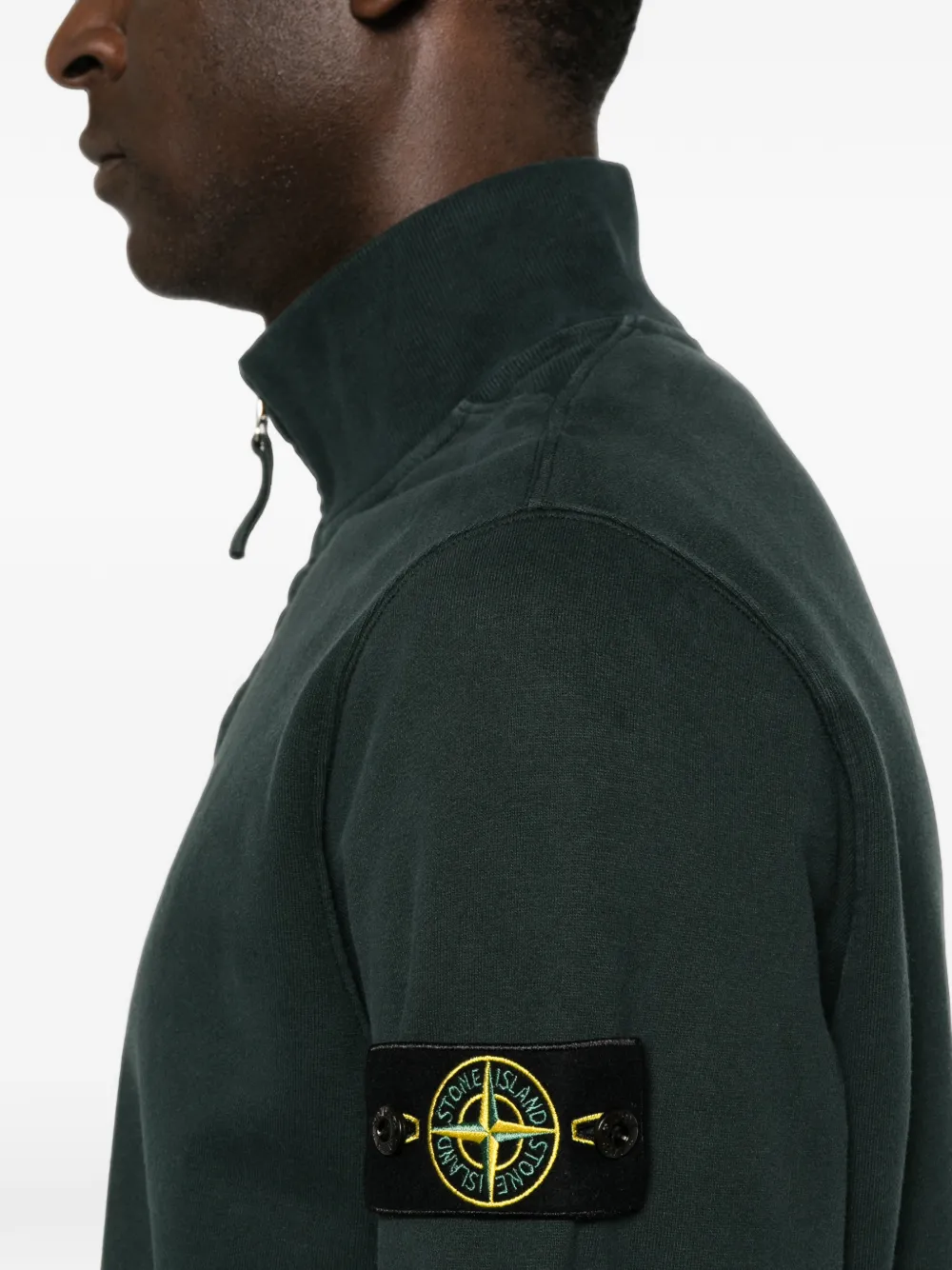 Stone Island Trui met logopatch en rits Groen
