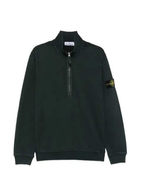 Stone Island logo-patch quarter-zip sweater