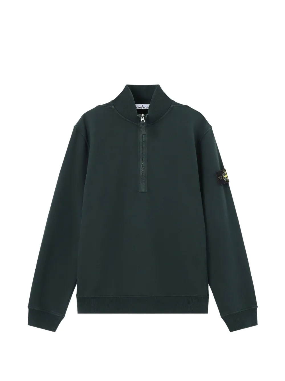 Stone Island logo-patch quarter-zip sweater