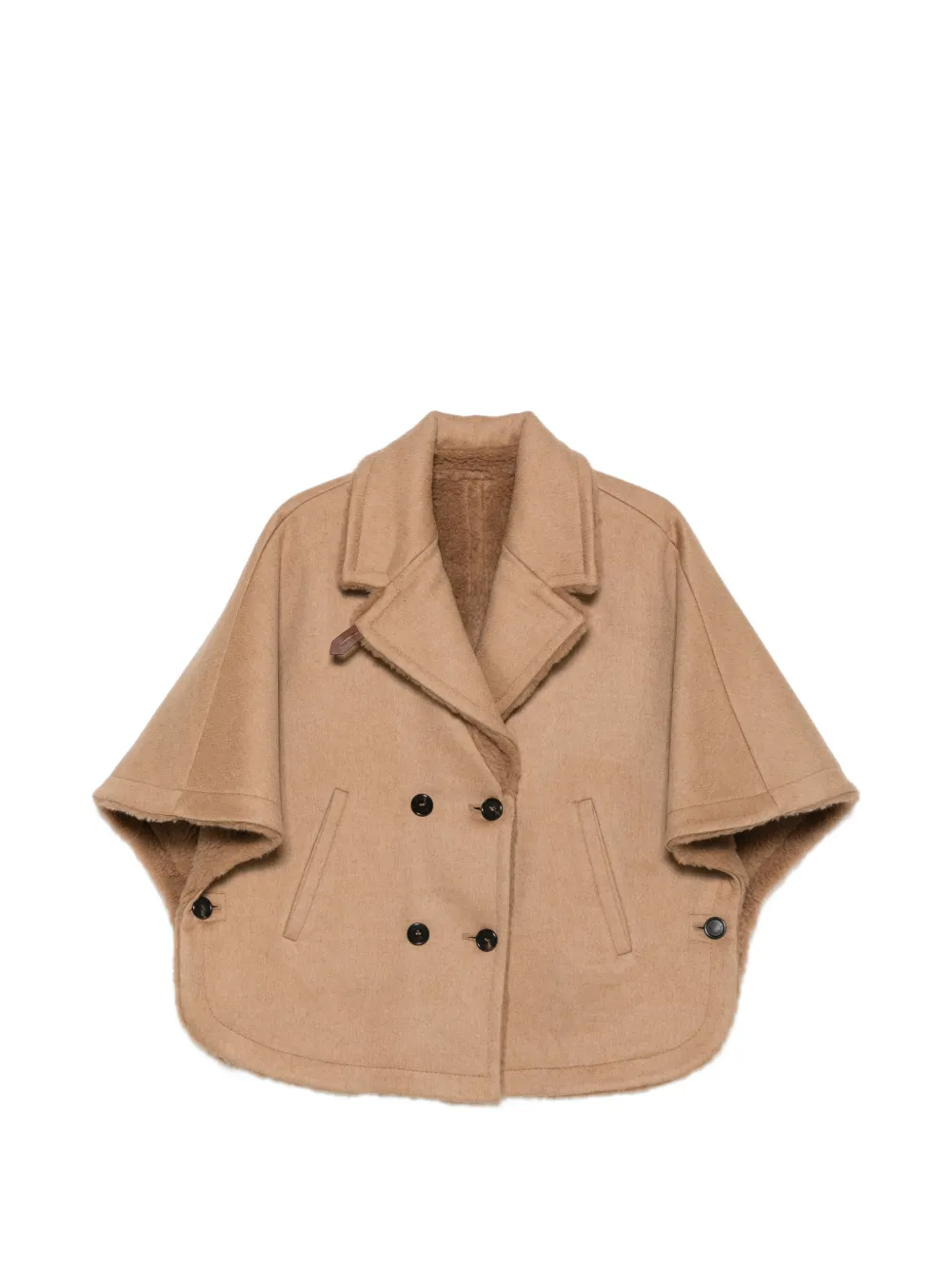 Max Mara double-breasted reversible cape - Toni neutri