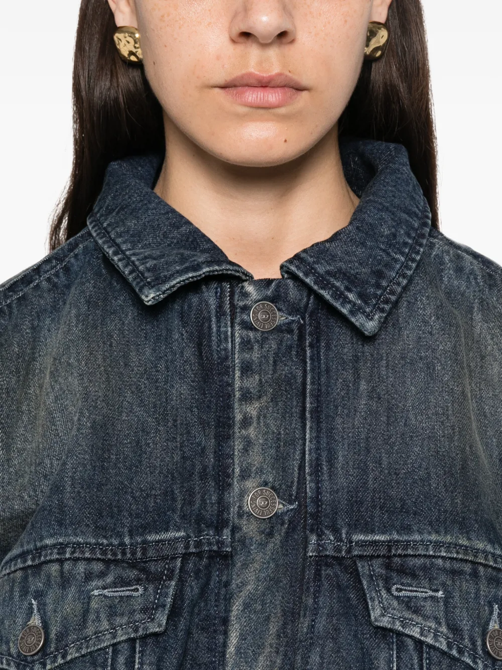 Diesel Denim jack Blauw