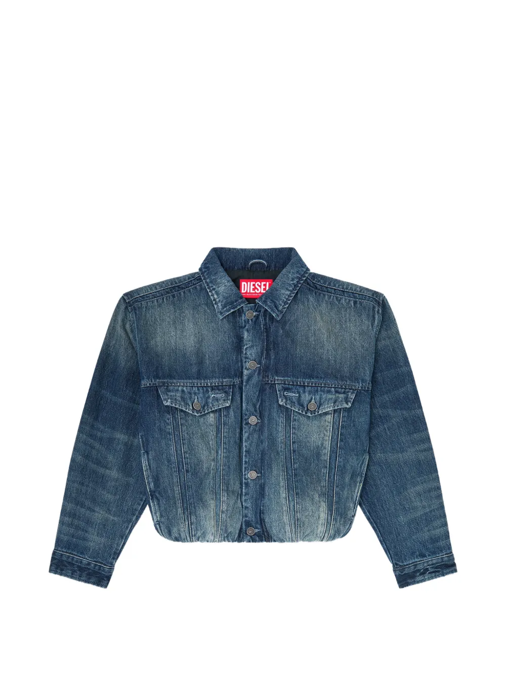 Diesel Ausgeblichene Jeansjacke - Blau