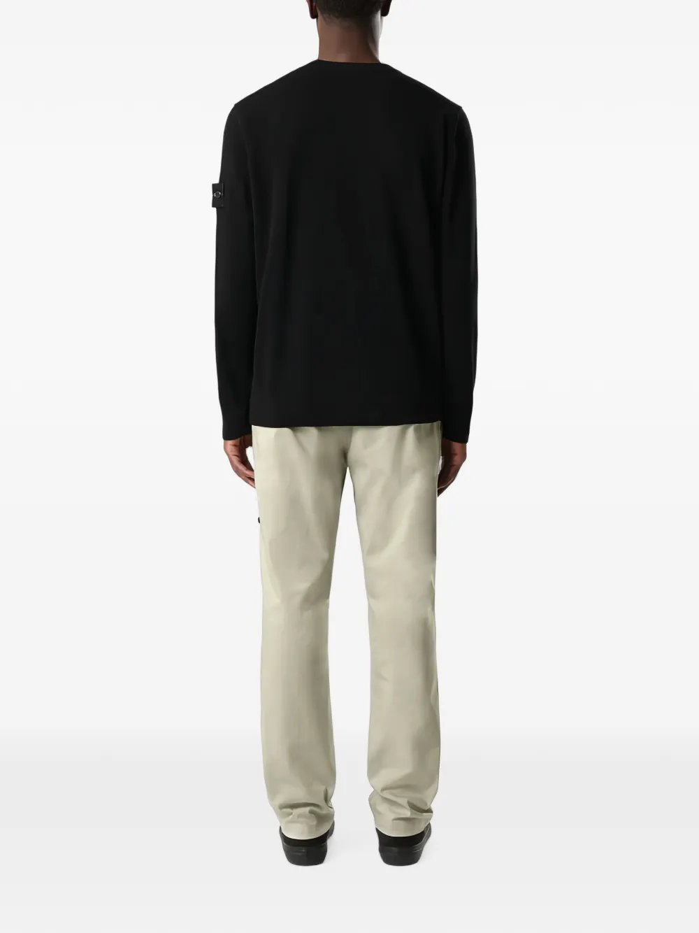 Stone Island 5100021 lichte RWS Geelong wollen trui Zwart