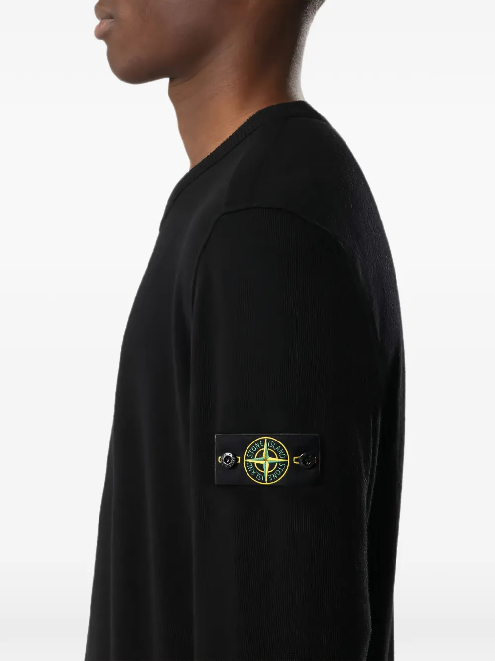 Stone Island 5100021 lichte RWS Geelong wollen trui Zwart