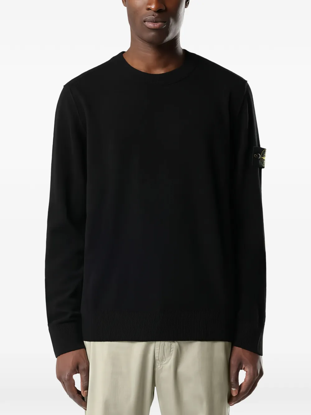 Stone Island 5100021 lichte RWS Geelong wollen trui Zwart