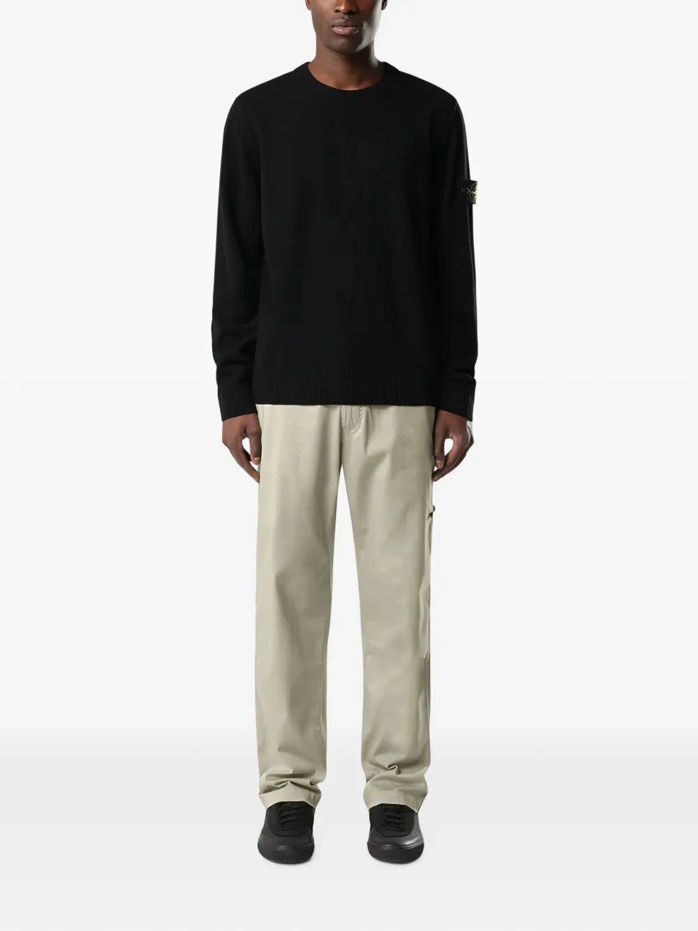 Stone Island 5100021 lichte RWS Geelong wollen trui Zwart