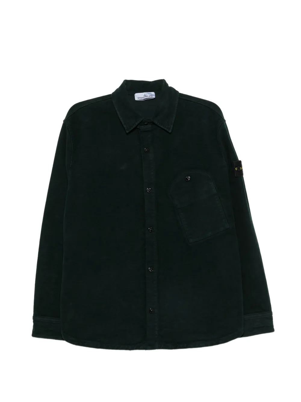 Stone Island Compass-patch corduroy shirt - Verde