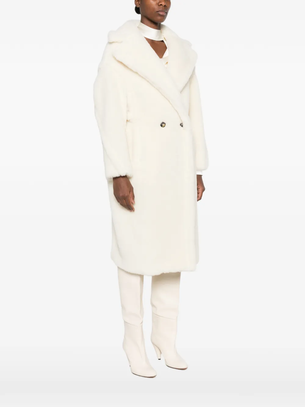 Max Mara Tedgirl jas met dubbele rij knopen Beige