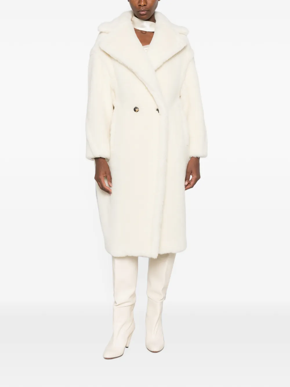 Max Mara Tedgirl jas met dubbele rij knopen Beige