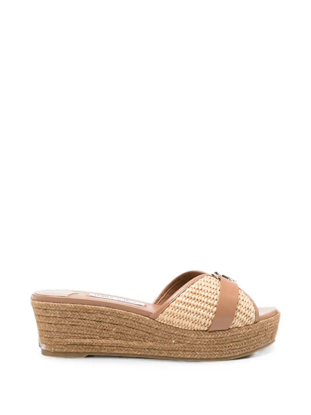 Jimmy Choo Leda logo-plaque wedge sandals - Neutrals
