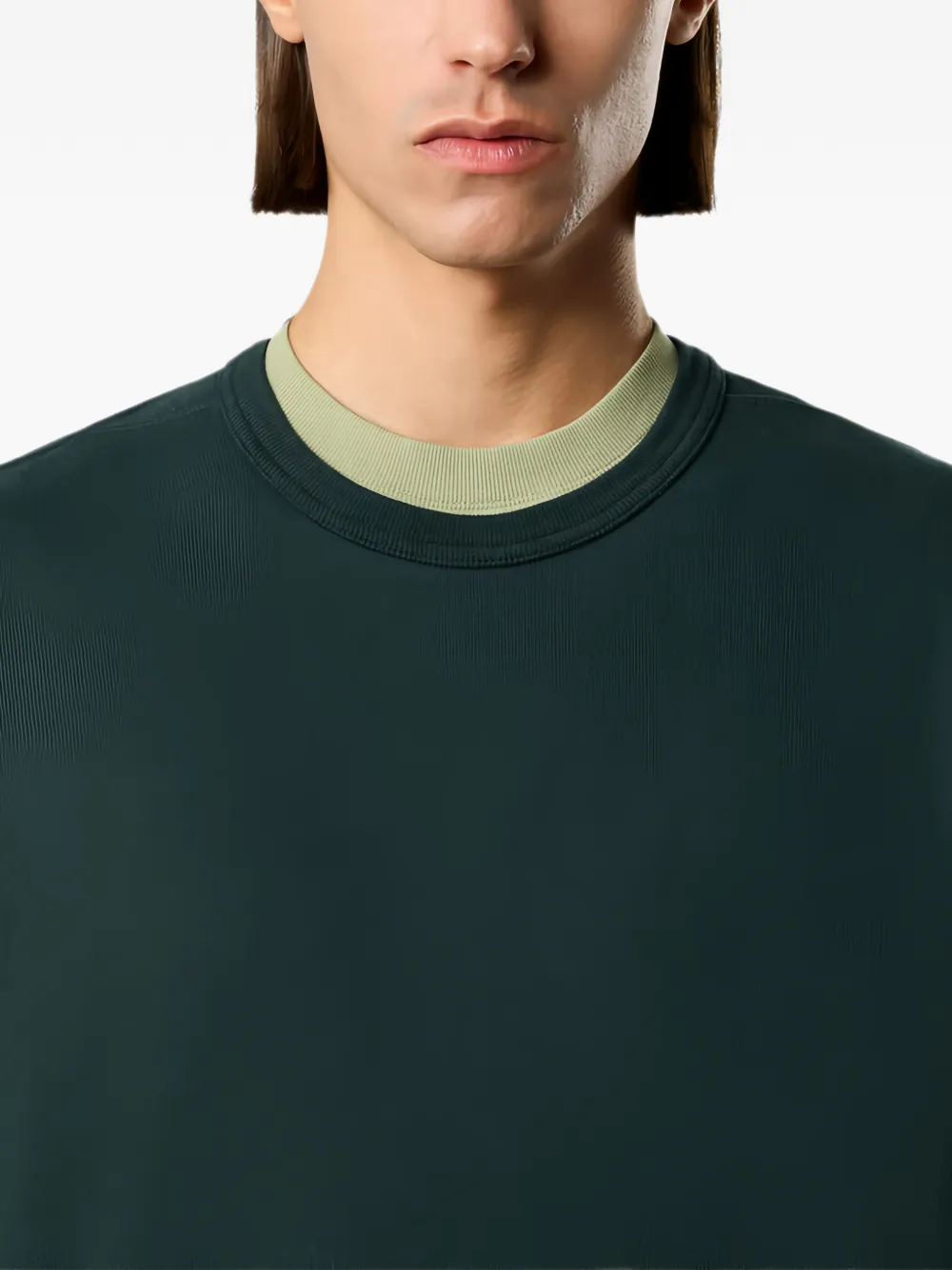 Stone Island 6100049 geborstelde biologisch katoenen fleece sweater Groen