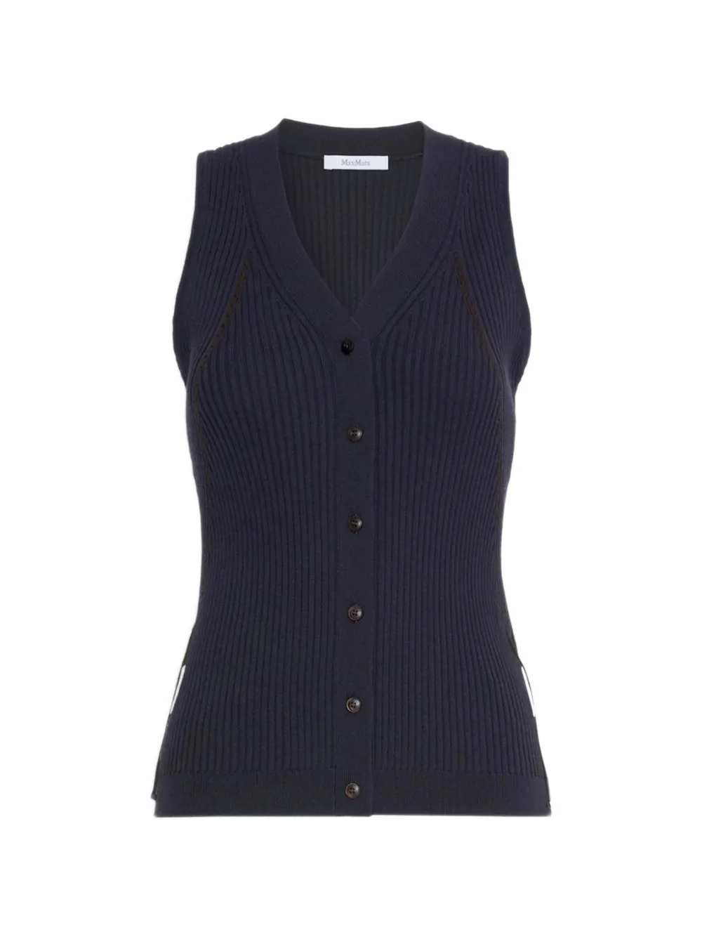 Max Mara cotton and viscose yarn gilet - ultramarine - Blu