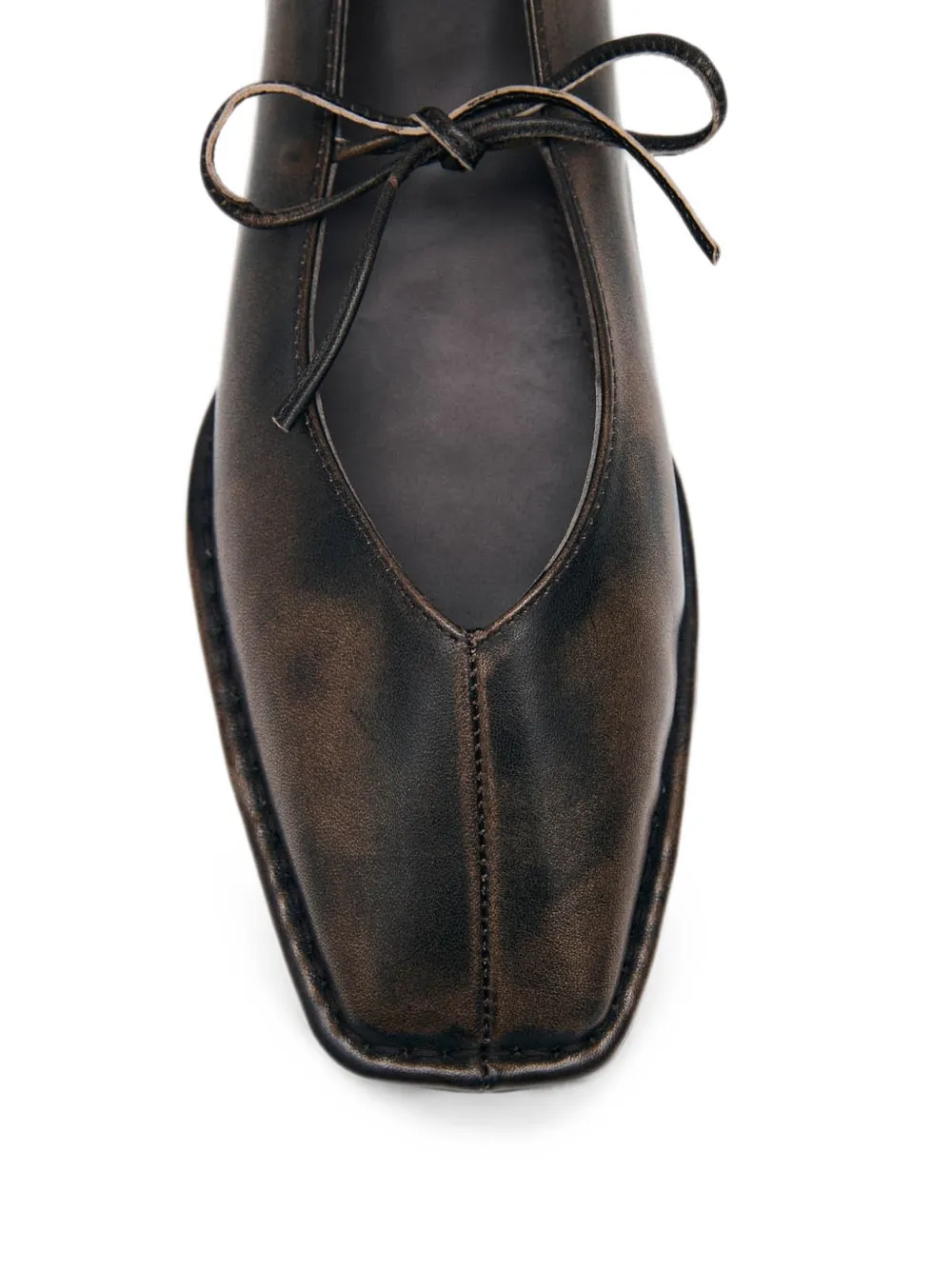 ALOHAS Ballerina's met vierkante neus en strik-detail Bruin