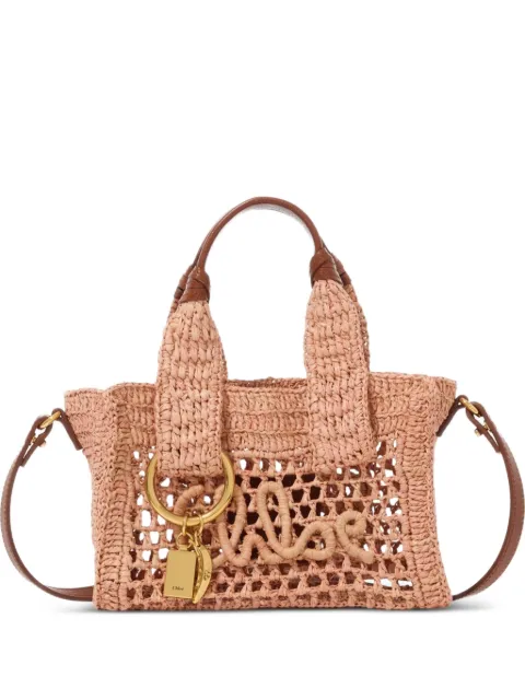 Chloé mini Summer Banana woven logo-patch tote bag