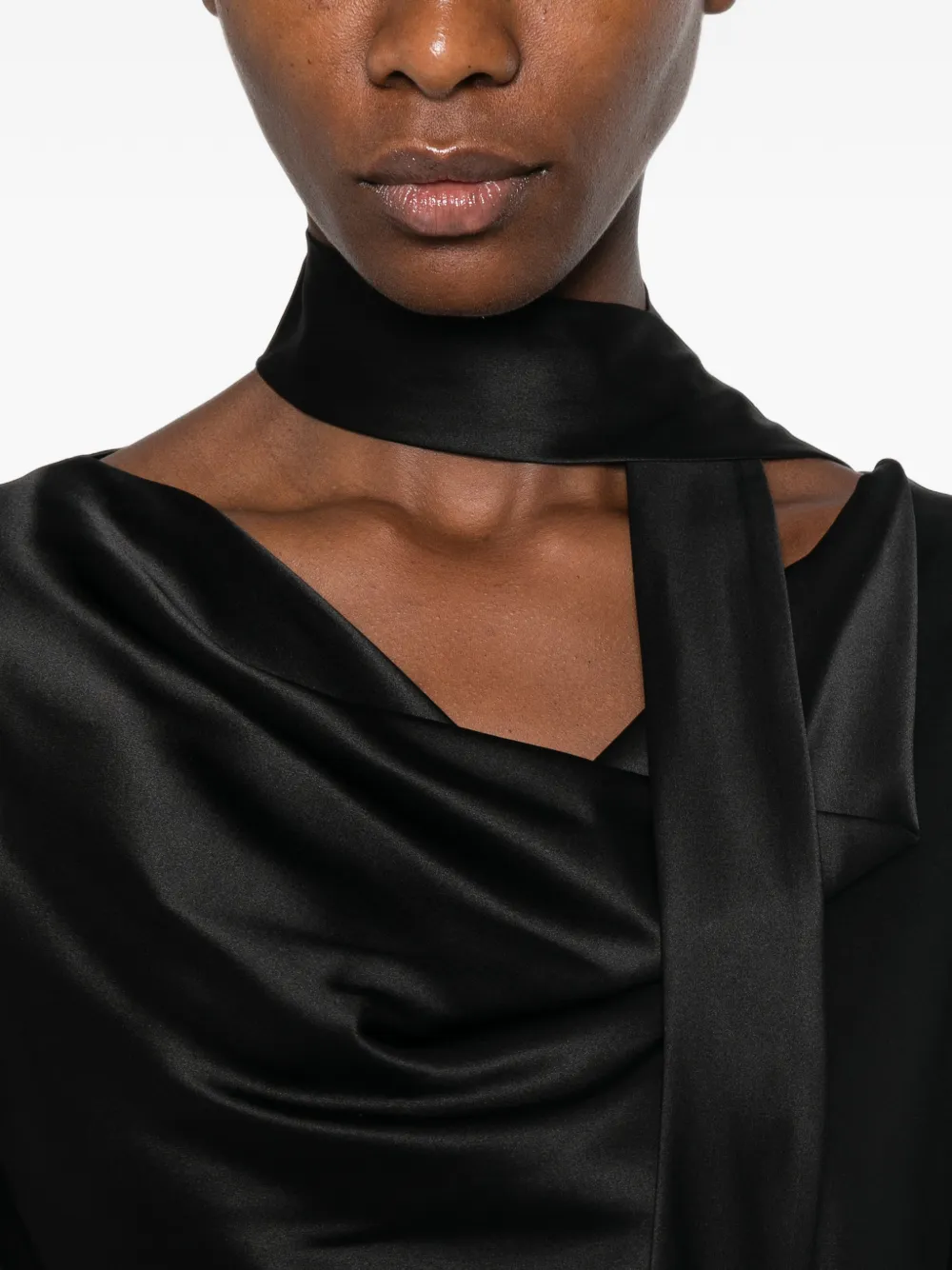 Max Mara Gedrapeerde blouse Zwart