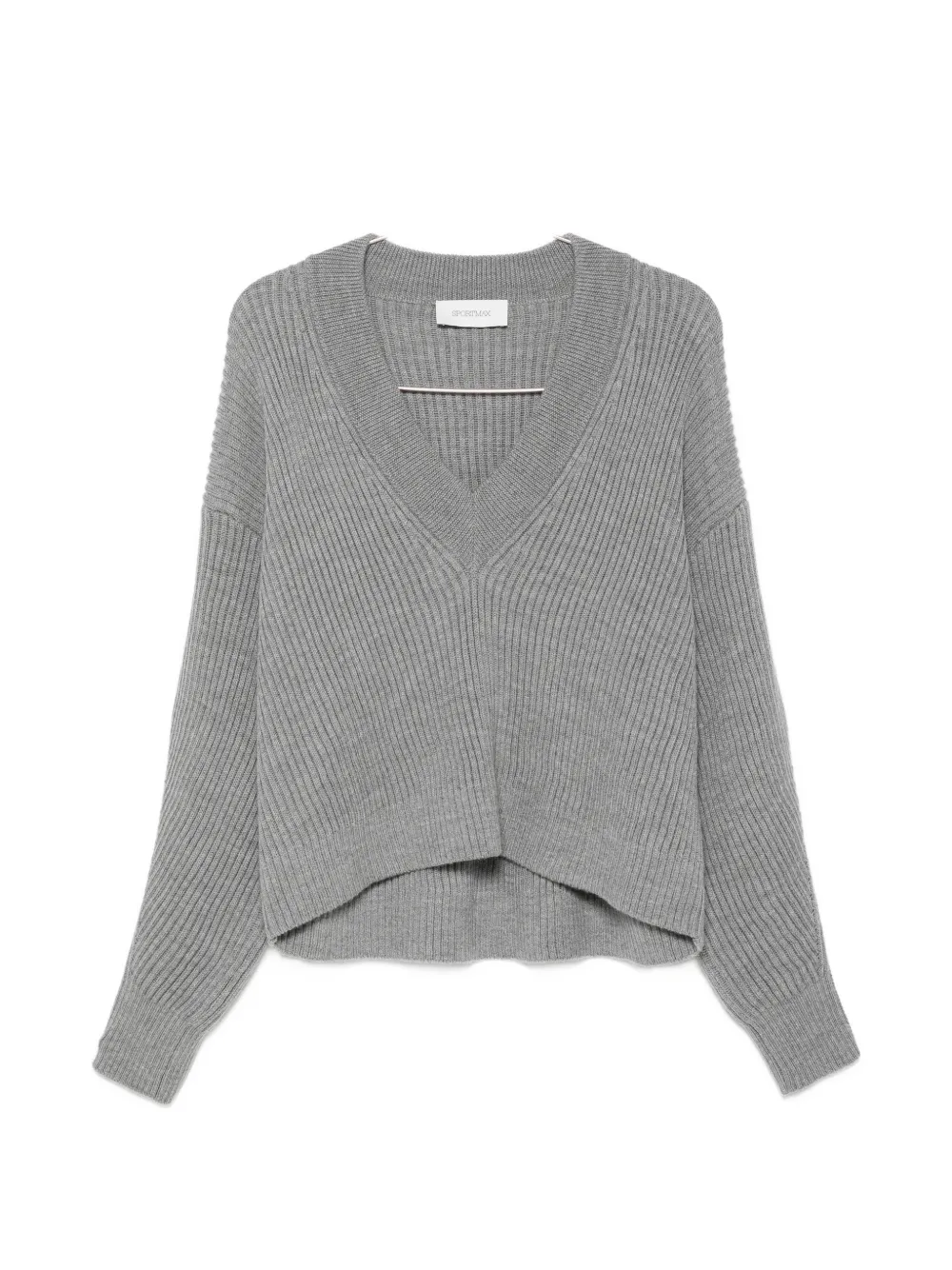Sportmax ribbed-knit buttoned-sleeves sweater - Grigio