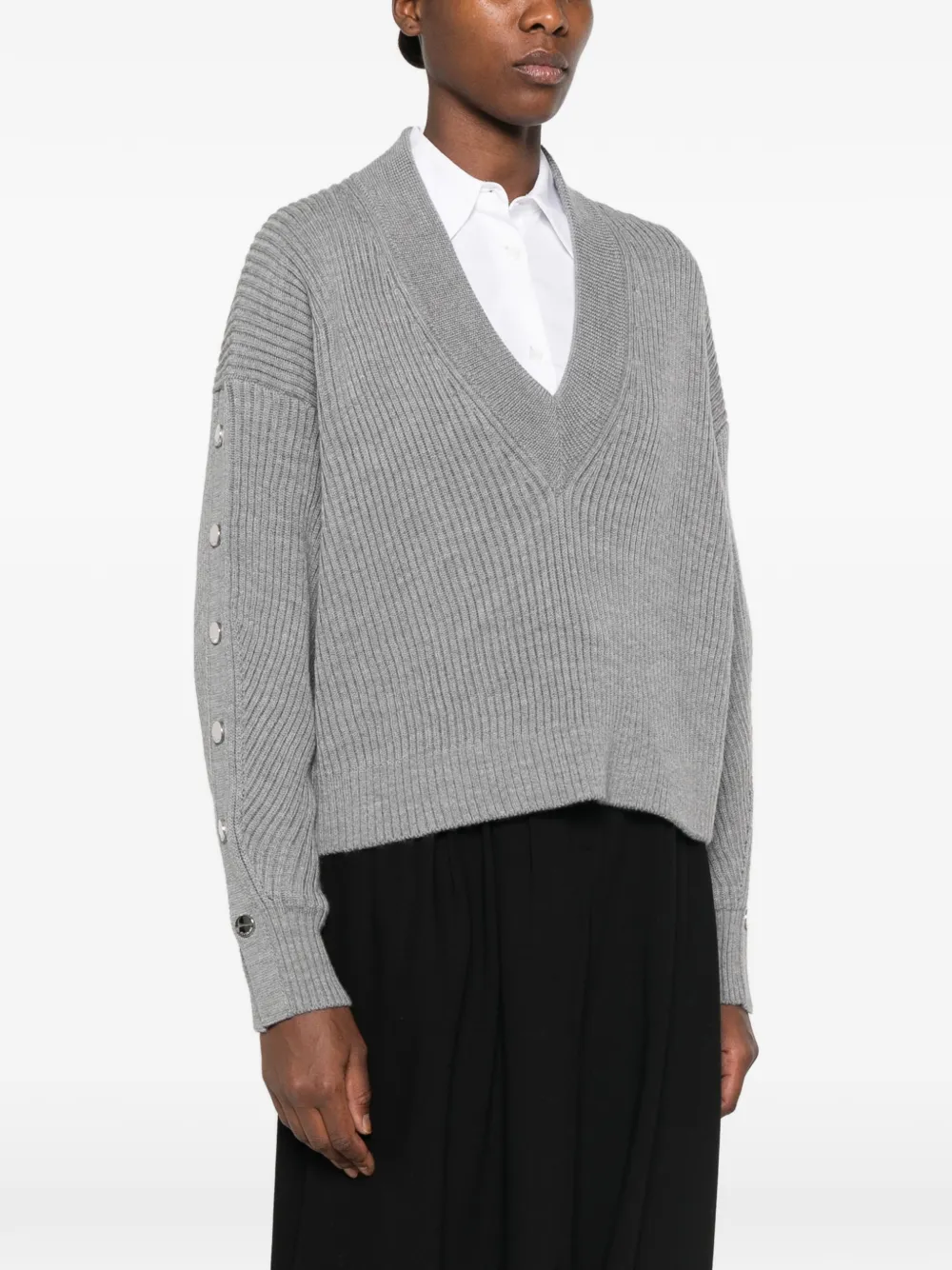 Sportmax Ribgebreide trui Grijs