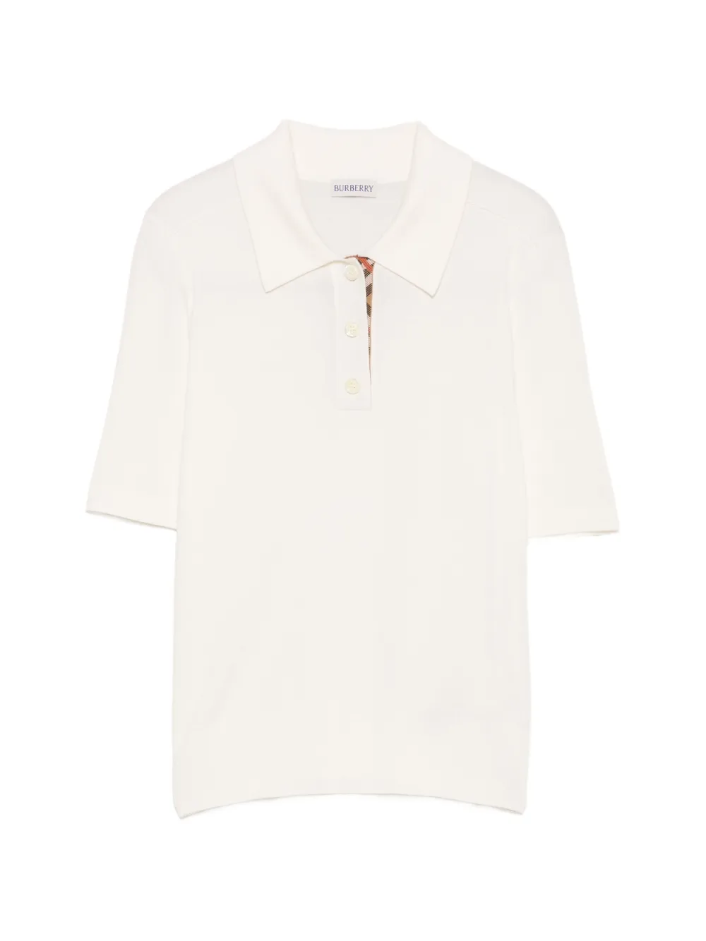 Burberry Check-trim polo top - Toni neutri