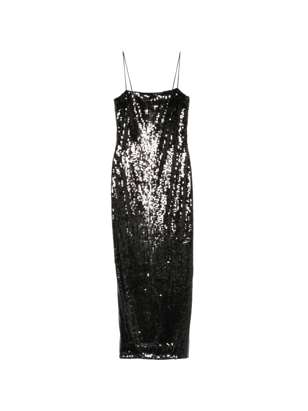 ROTATE BIRGER CHRISTENSEN square-neck sequin-embellished midi dress - Nero