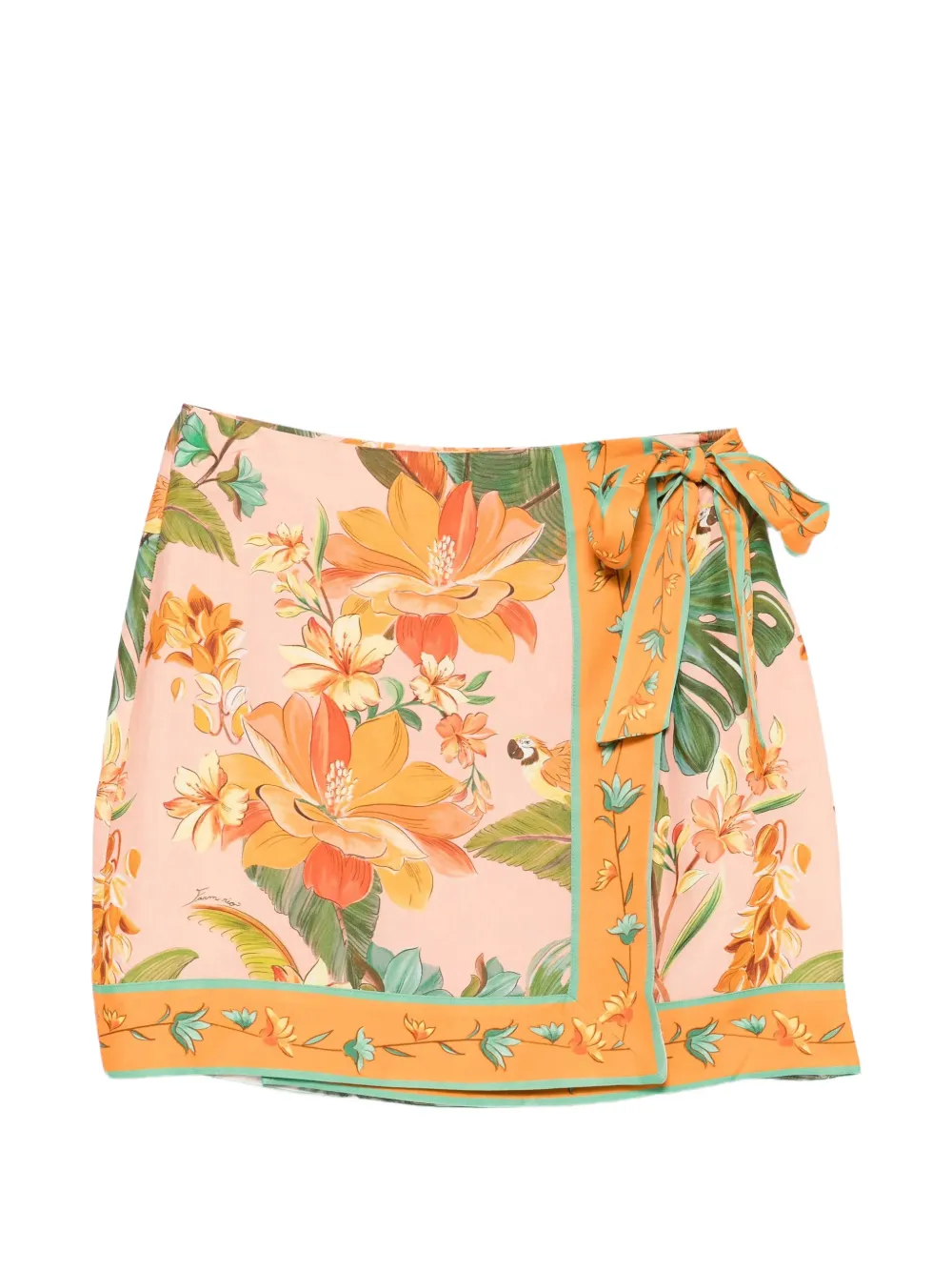 FARM Rio multicolor birds mini skirt - Rosa