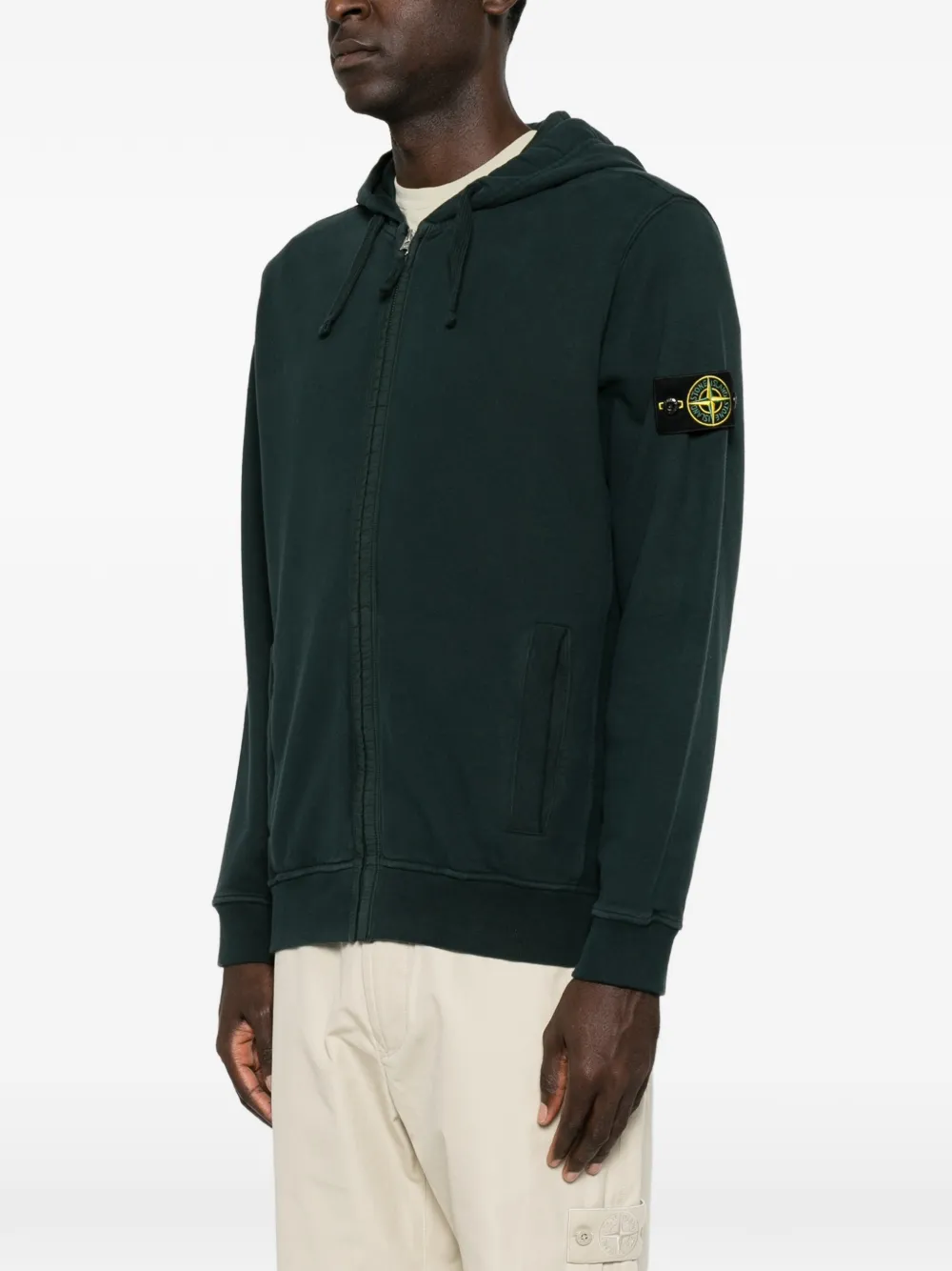 Stone Island Hoodie met logopatch Groen