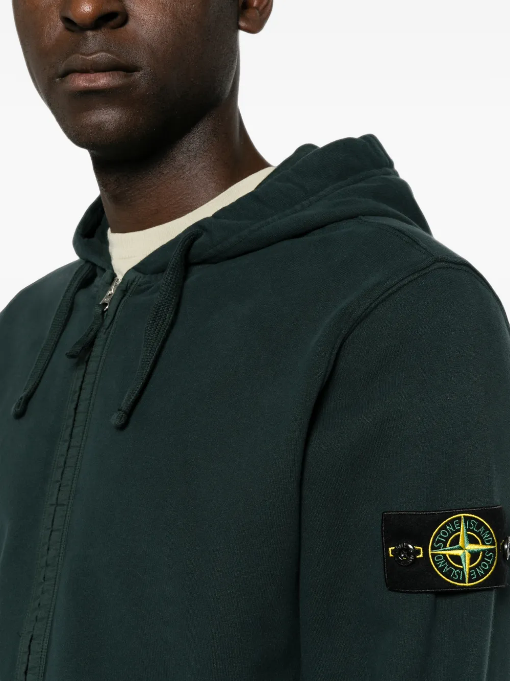 Stone Island Hoodie met logopatch Groen