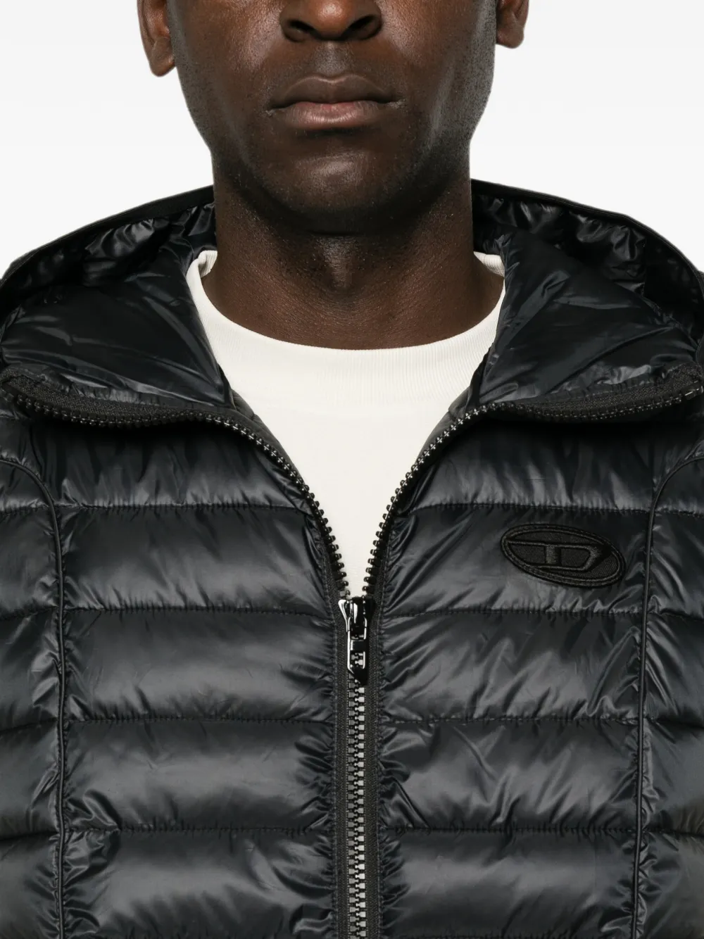 Diesel quilted hooded gilet Zwart