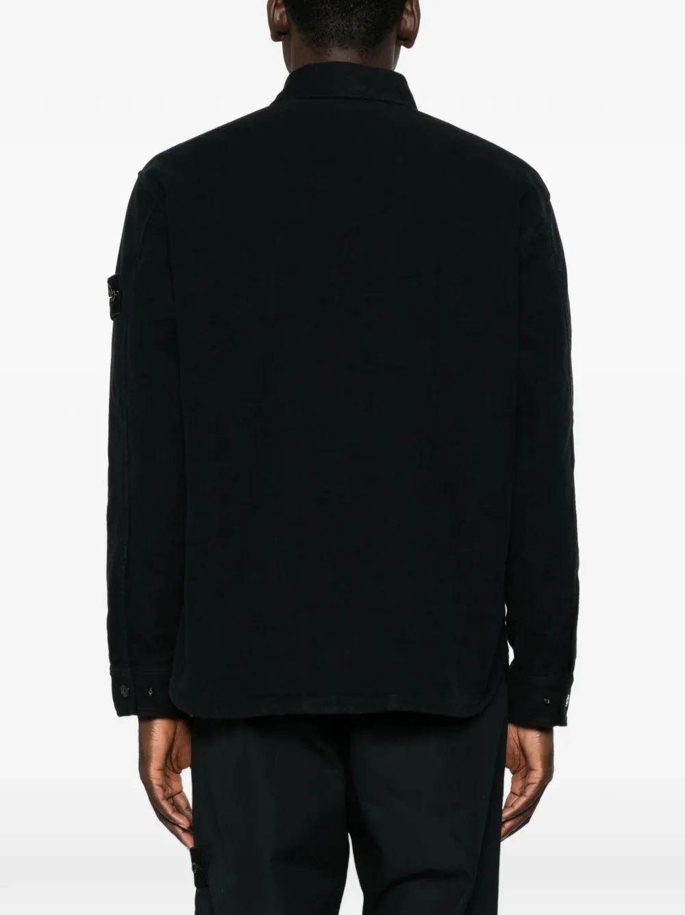 Stone Island Overhemd met logopatch Zwart