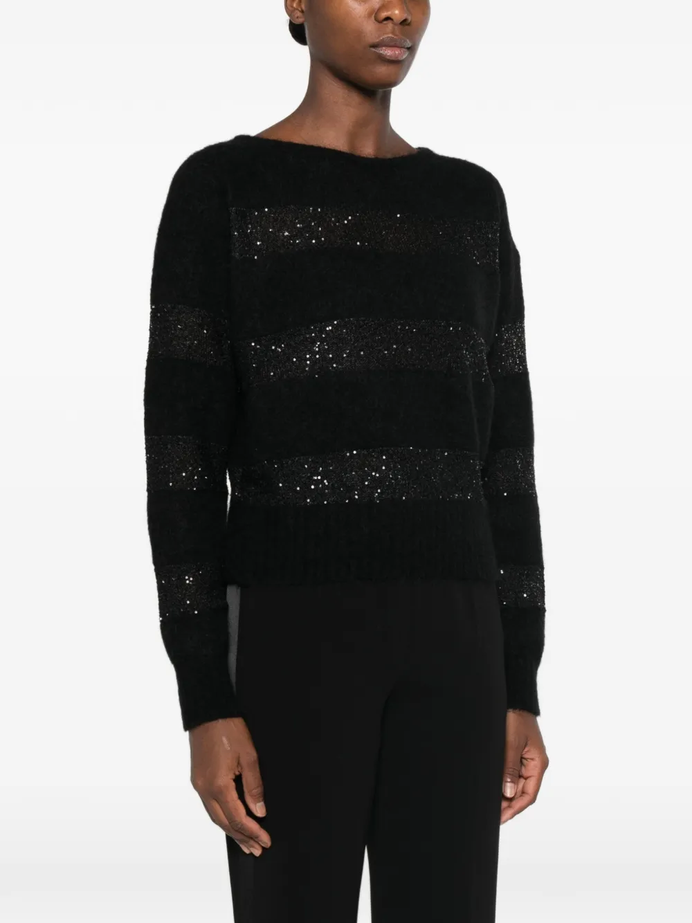 Max Mara sequin-embellished sweater Zwart