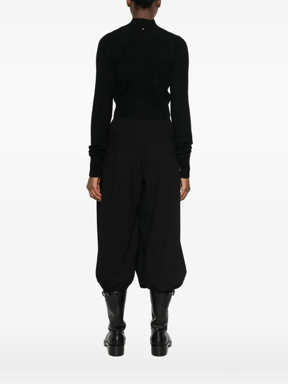Sportmax Geborstelde trui met hoge hals Zwart
