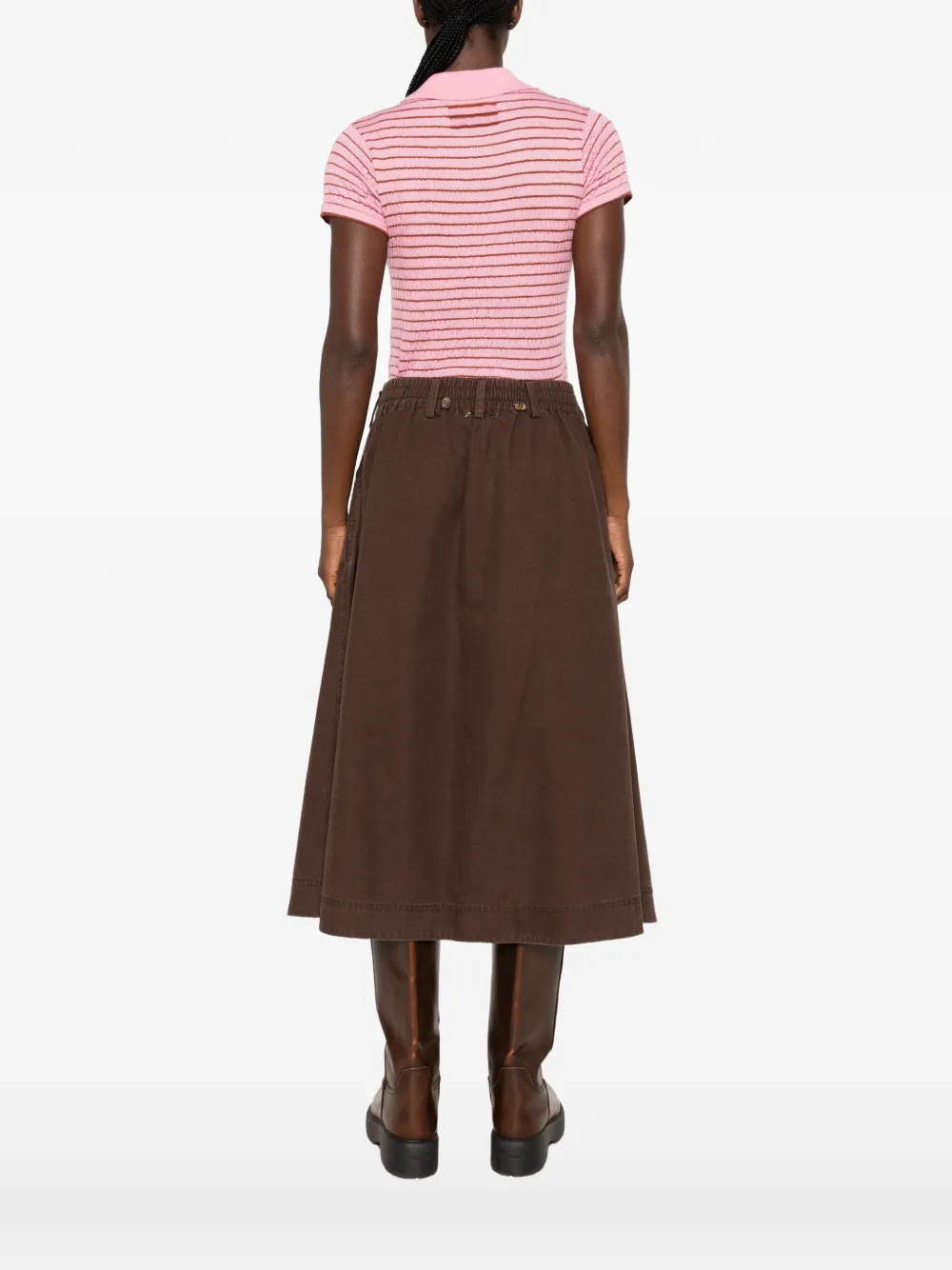 Golden Goose cotton twill midi skirt Bruin
