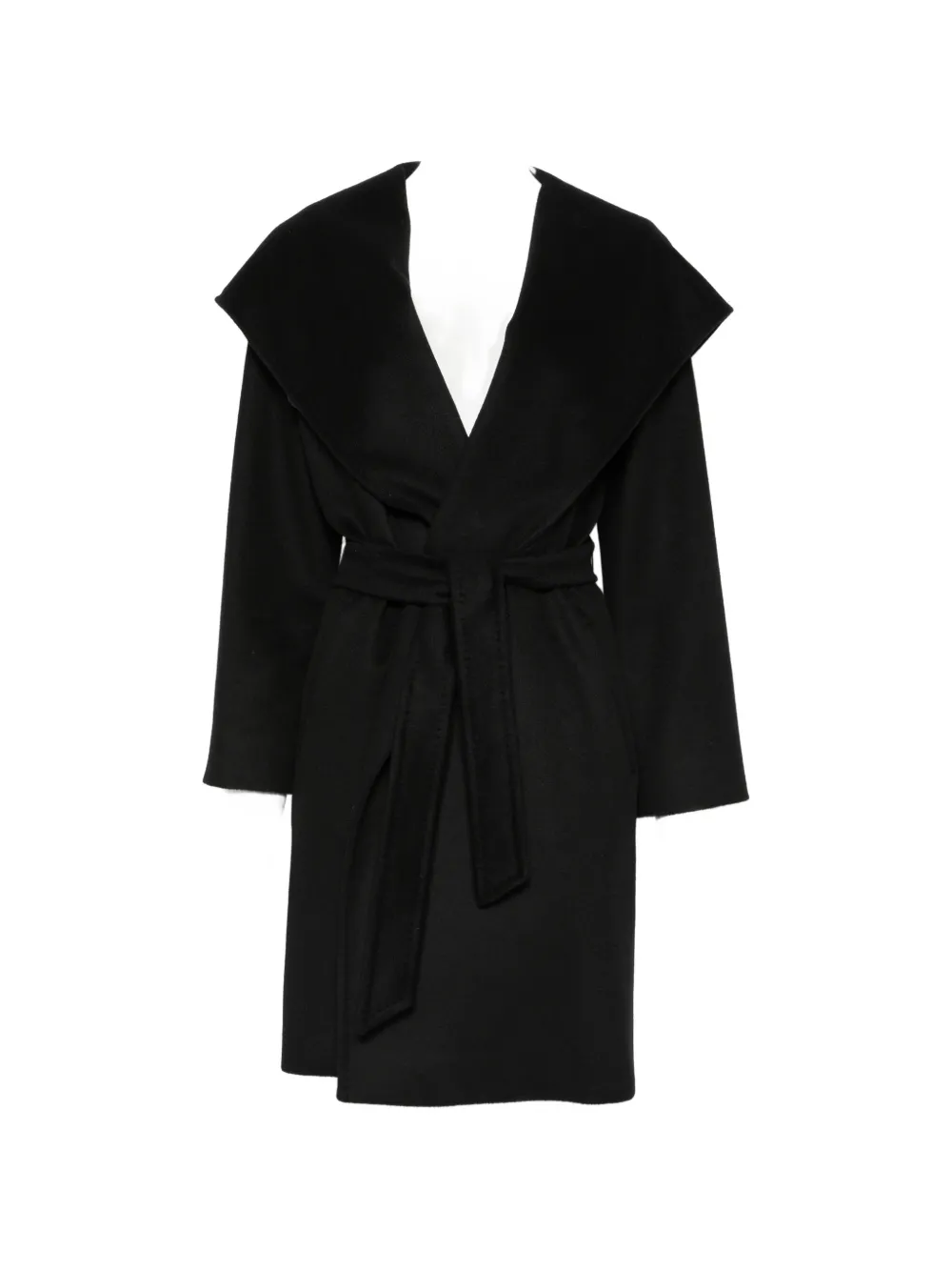 Max Mara hooded belted coat - Schwarz
