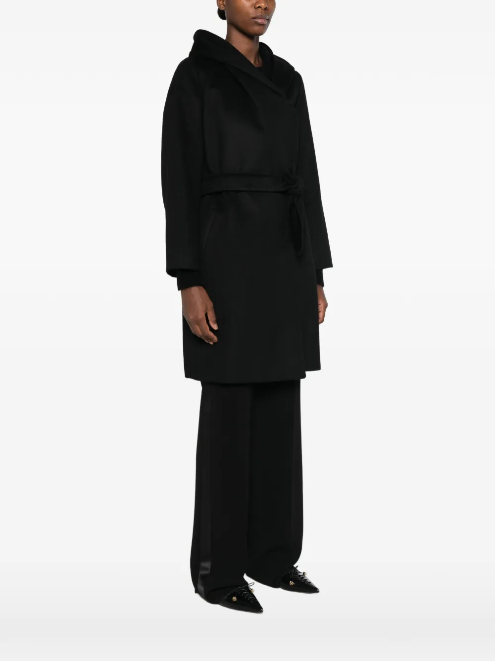 Max Mara Mantel met ceintuur Zwart