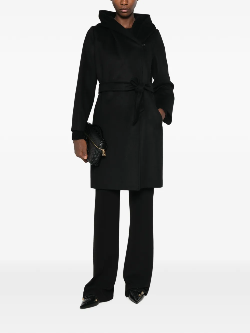 Max Mara Mantel met ceintuur Zwart