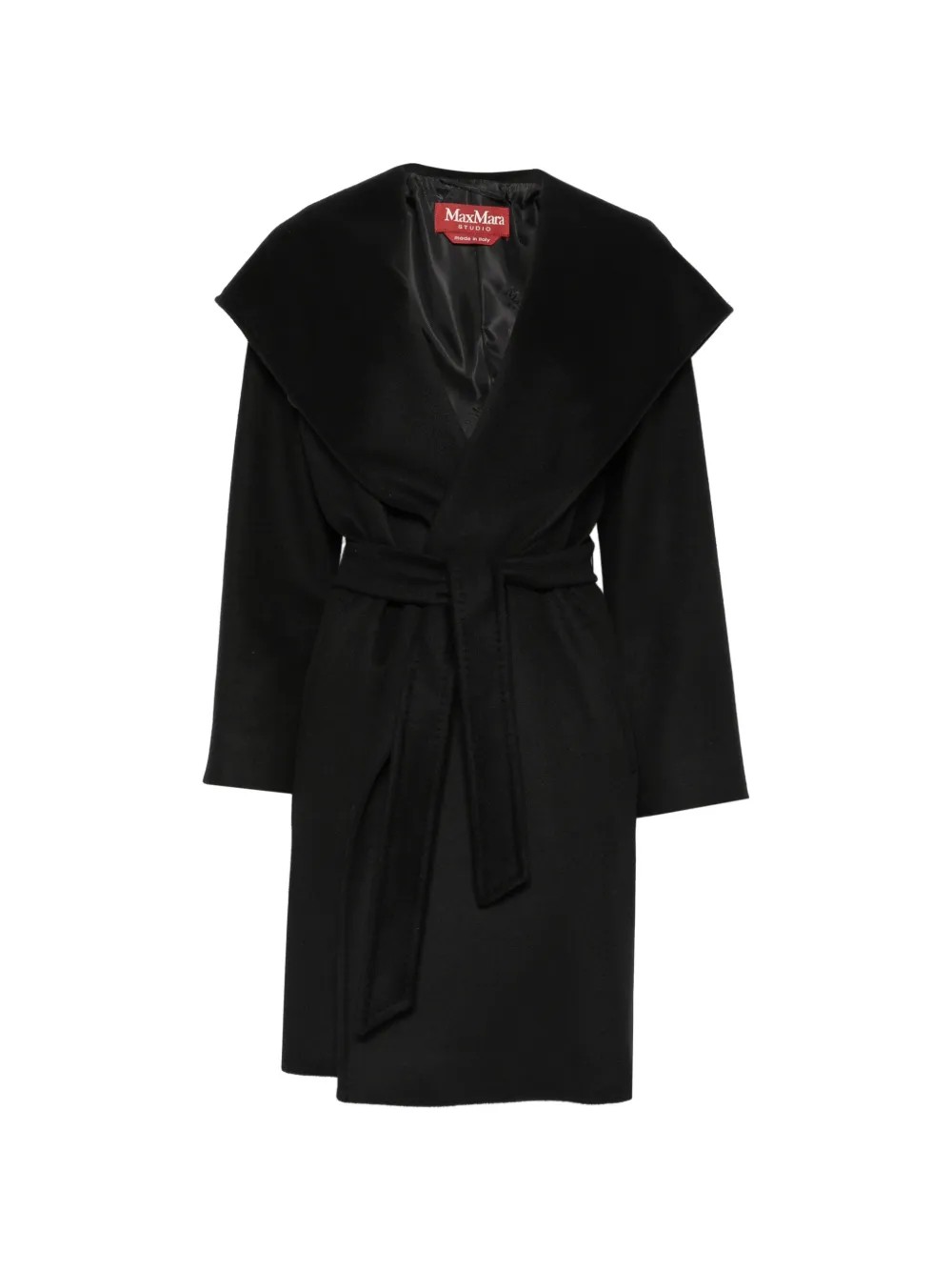 Max Mara hooded belted coat - Nero