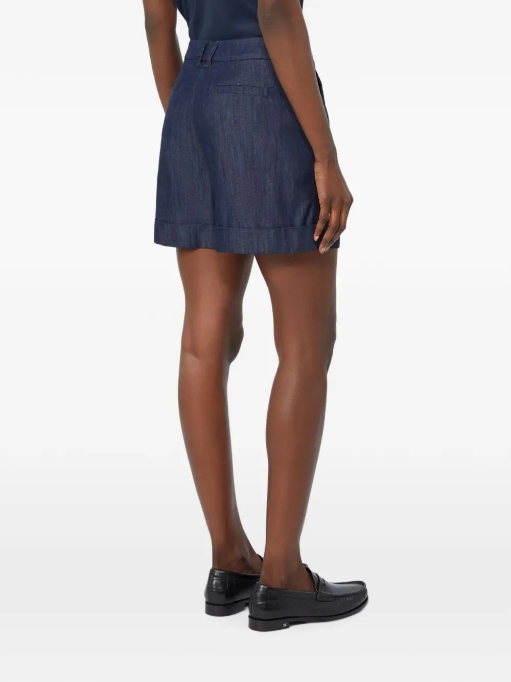 Max Mara katoenen denim shorts Midnight Blue Blauw