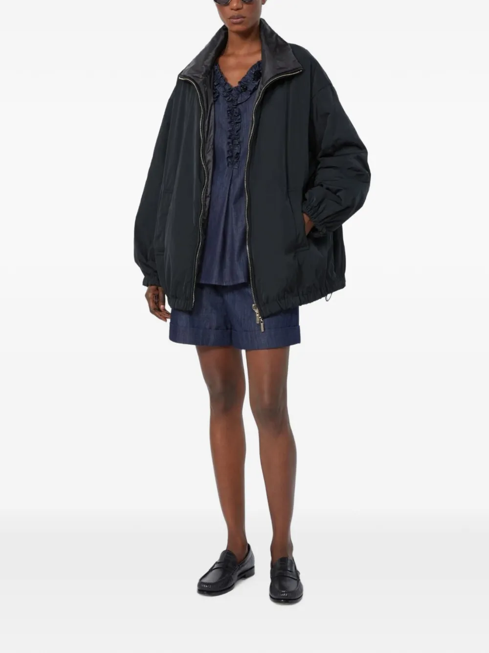 Max Mara katoenen denim shorts Midnight Blue Blauw