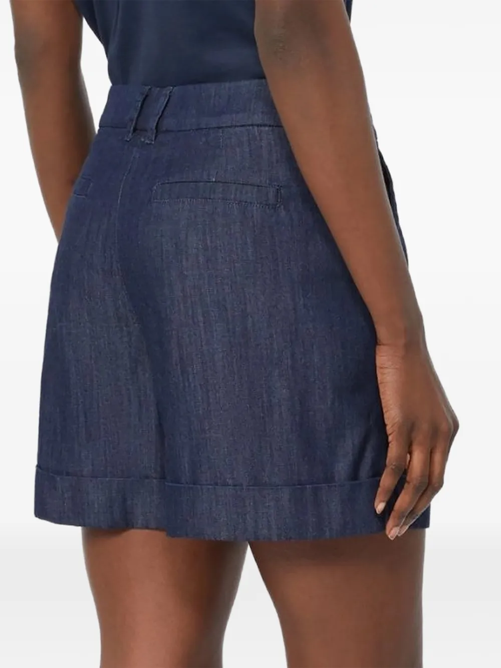 Max Mara katoenen denim shorts Midnight Blue Blauw