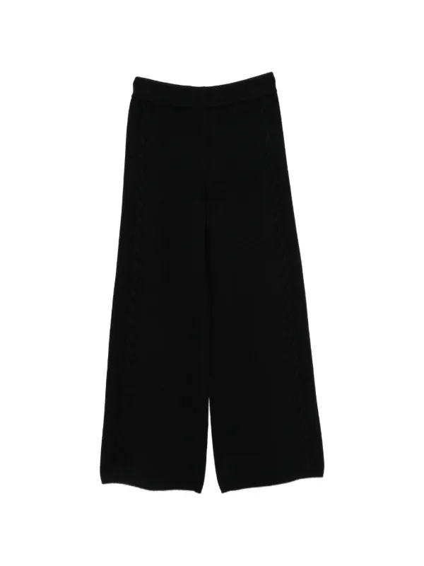 Lisa Yang Olanda Cable-knit Palazzo Pants in Black