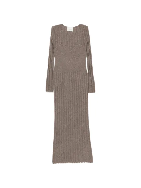 Lisa Yang ribbed-knit long-sleeve maxi dress