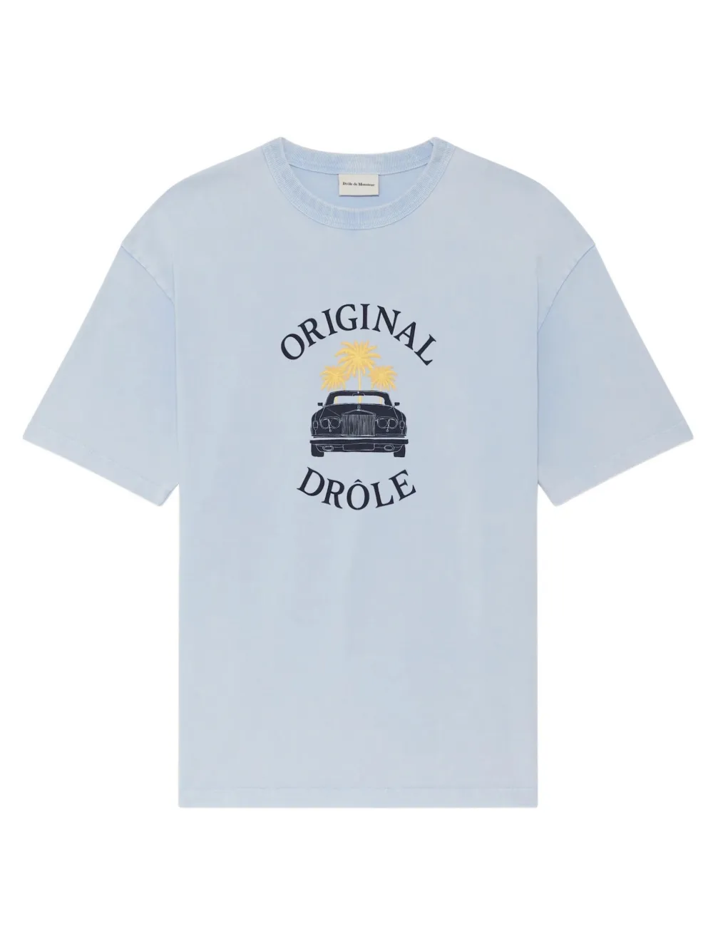 Drôle De Monsieur Car Palms T-shirt Blauw